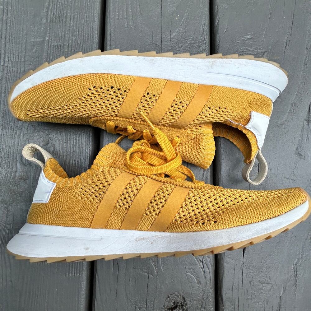 Adidas Womens Flashback Primeknit Legend Yellow Gold  BY9912 Size 11 - Picture 6 of 7